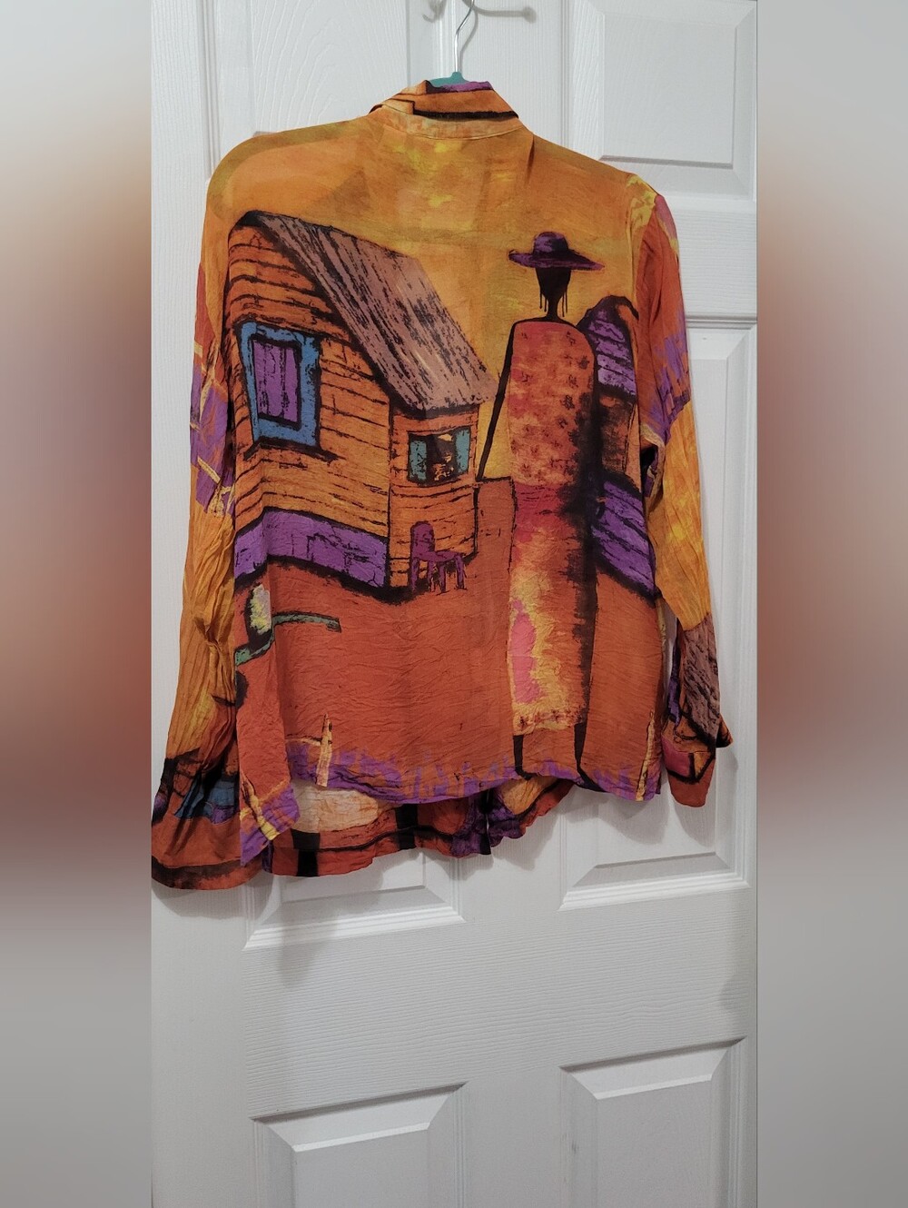 Chico's Multicolor Abstract Village Print Button-Up Blouse - Picture 2 of 2